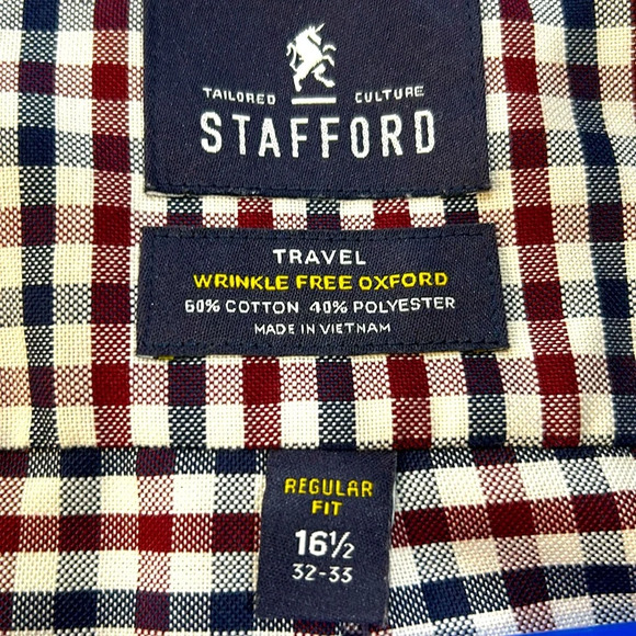 Stanford long sleeve button down shirt. Size 6.5 32-33 60% cotton 40% polyester - Picture 2 of 6
